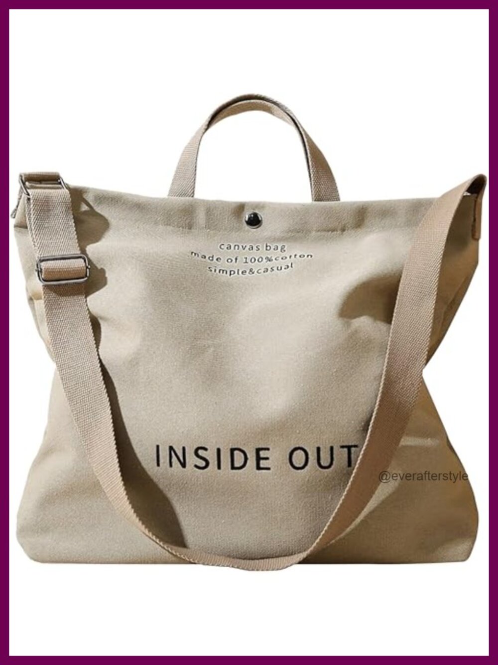16oz Cotton Canvas Tote Bag Large Crossbody Shoulder Bag